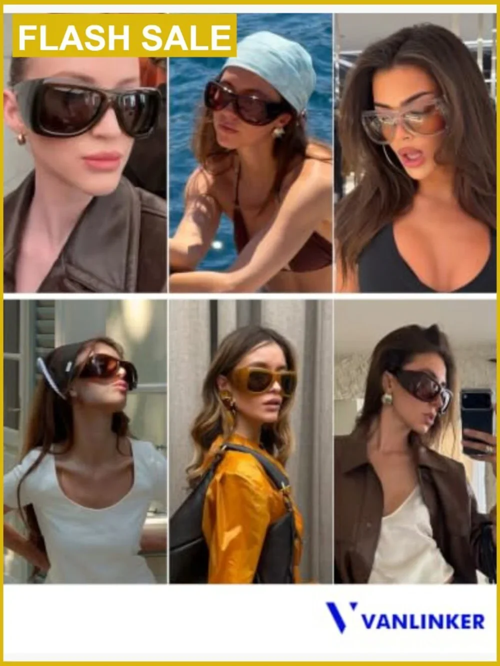 Retro Chunky Shield Oversized Aviator Sunglasses Square Wrap Around UV400